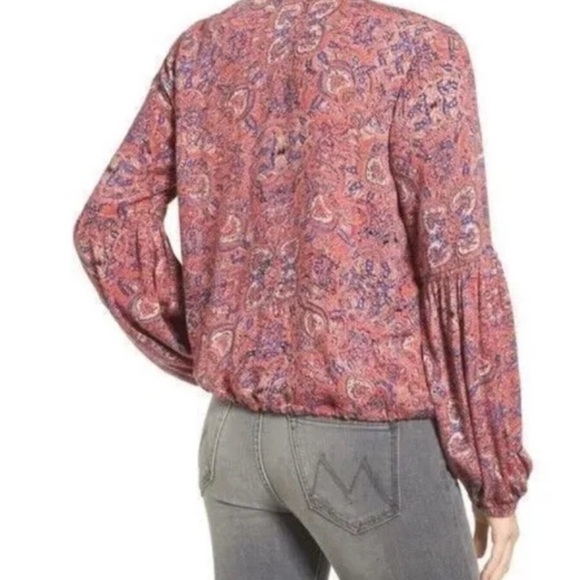 LIKE NEW! Free People Bell Sleeve BOMBER JACKET COAT Terracotta Rust Size Small - Picture 2 of 3